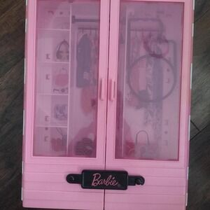 Barbie closet with two racks and 2 shelves